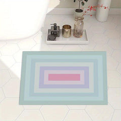Soft Multicolored Bath Rug Non Slip Quick Dry Absorbent Diatom Mud Material
