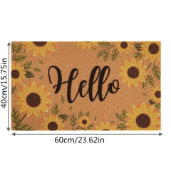 Floral & Letter Graphic Door Mat Indoor Outdoor Rug