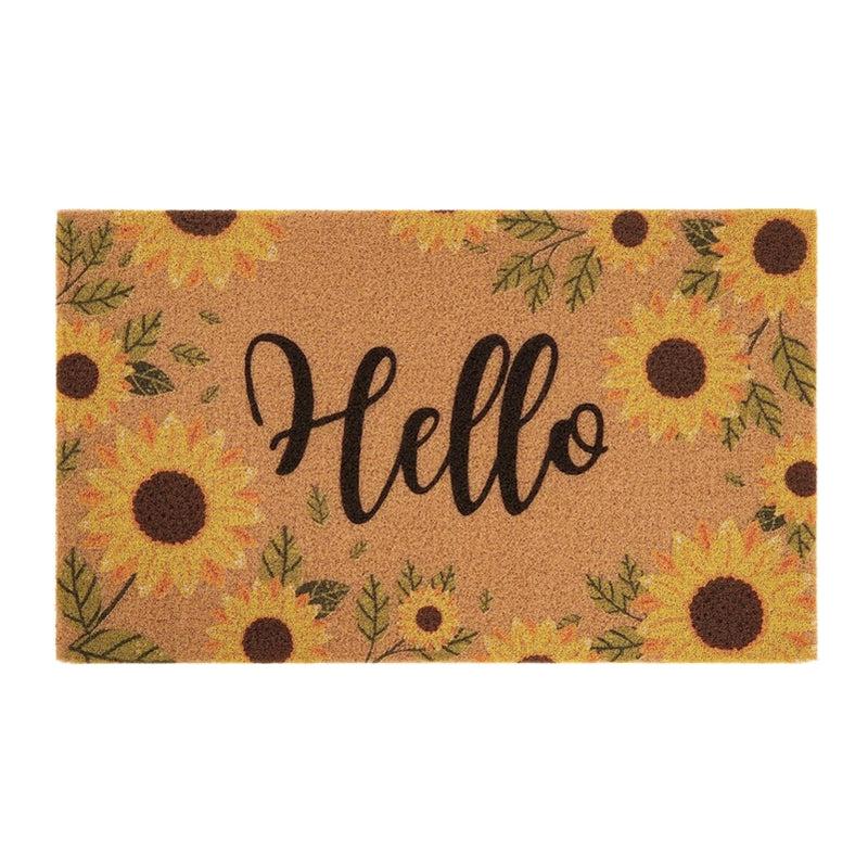 Floral & Letter Graphic Door Mat Indoor Outdoor Rug