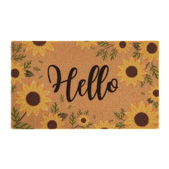 Floral & Letter Graphic Door Mat Indoor Outdoor Rug