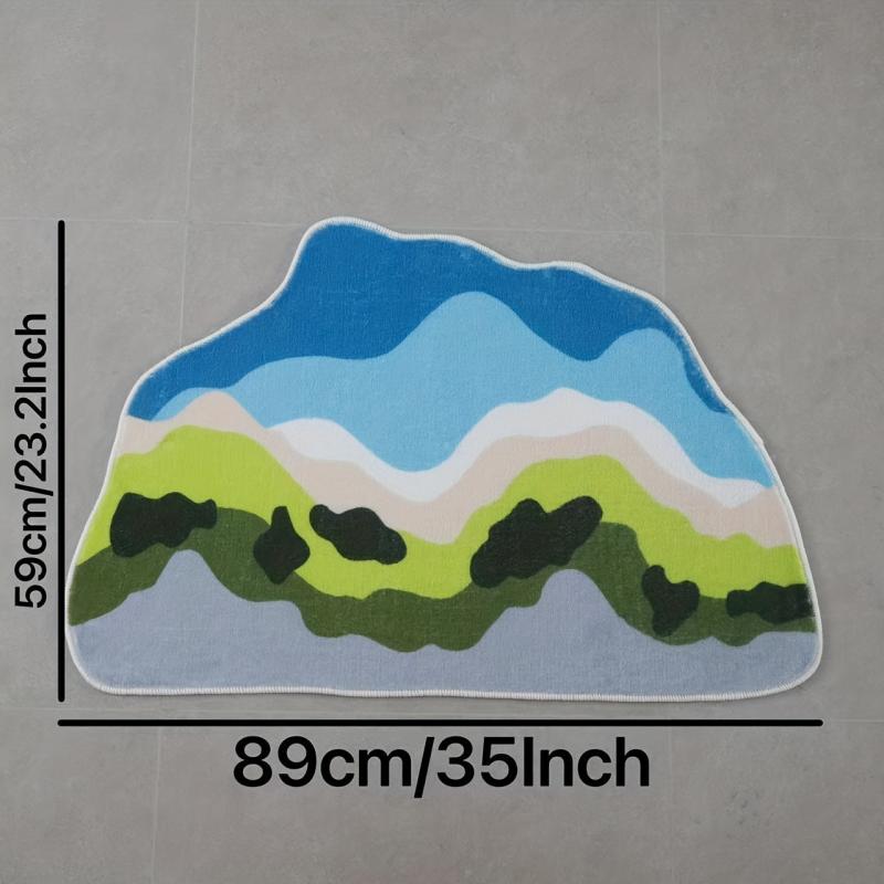 Colorful Cloud Rug Irregular Shape Area Rugs Abstract Polyester Carpet