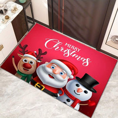 Christmas Door Mat Washable Non Slip Floor Doormat Indoor Entryway Rug