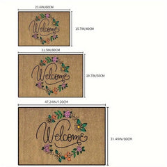 Letter & Flower Pattern Rug Modern Polyester Door Mat Fall Home Decor