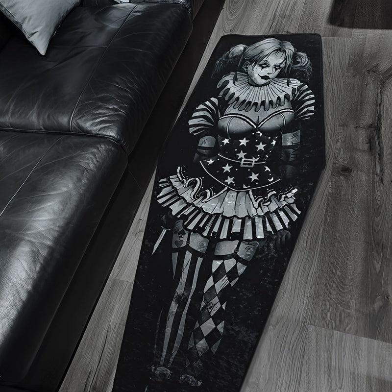 Gothic Coffin Rug Halloween Decor Soft Rug for Bedroom Living Room