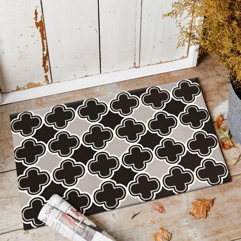 Durable Geometric Welcome Doormat Low Pile Front Door Mat