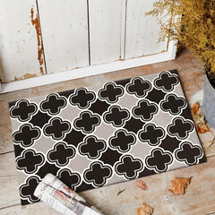 Durable Geometric Welcome Doormat Low Pile Front Door Mat