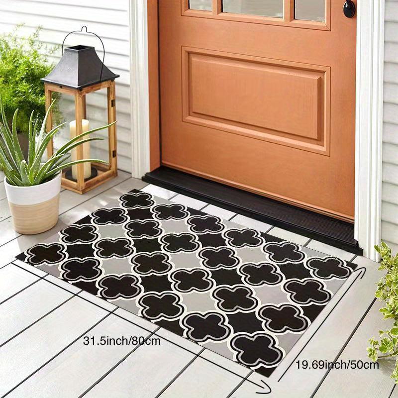 Durable Geometric Welcome Doormat Low Pile Front Door Mat