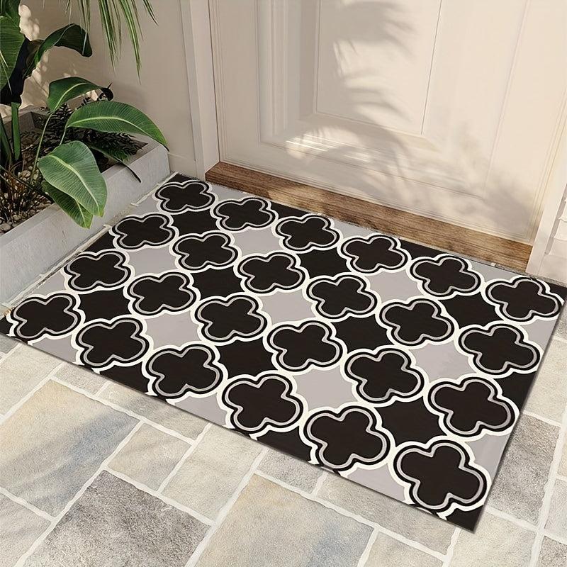 Durable Geometric Welcome Doormat Low Pile Front Door Mat