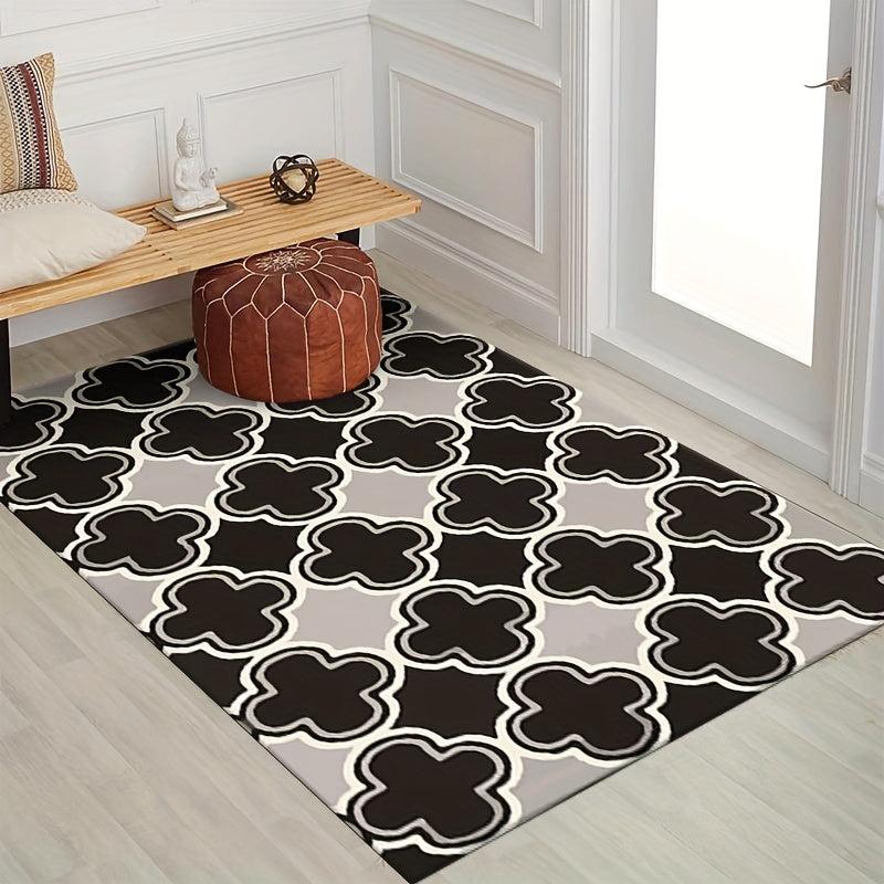 Durable Geometric Welcome Doormat Low Pile Front Door Mat
