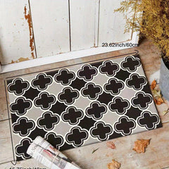 Durable Geometric Welcome Doormat Low Pile Front Door Mat