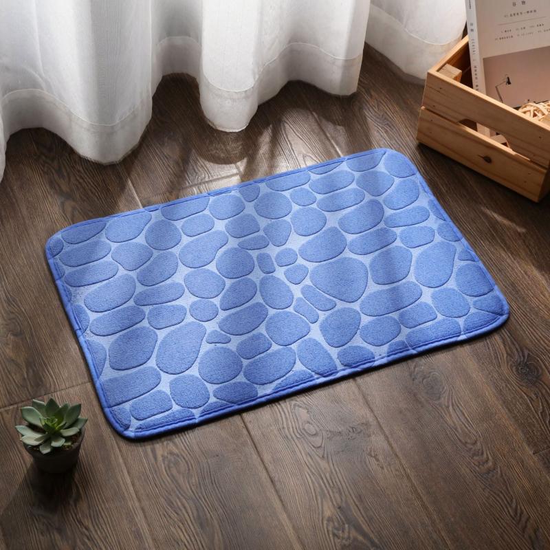 Coral Velvet Stone Pressure Flower Door Mat
