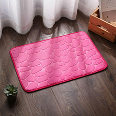 Coral Velvet Stone Pressure Flower Door Mat