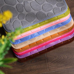 Coral Velvet Stone Pressure Flower Door Mat