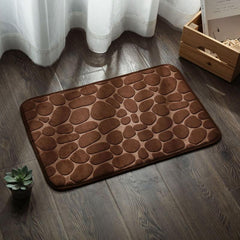 Coral Velvet Stone Pressure Flower Door Mat