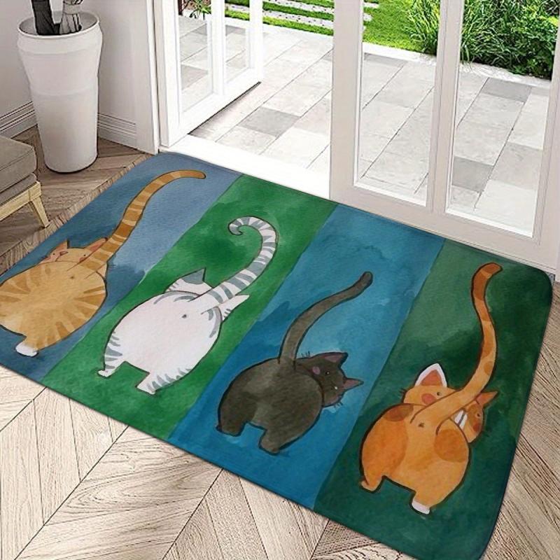 Cat Tail Bedroom Area Rug Non Slip Absorbent Doormats