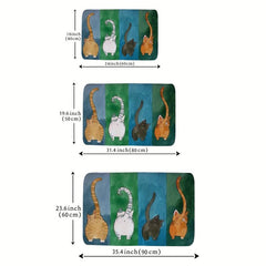 Cat Tail Bedroom Area Rug Non Slip Absorbent Doormats