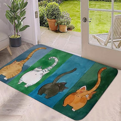 Cat Tail Bedroom Area Rug Non Slip Absorbent Doormats