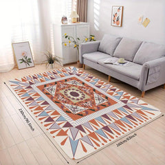 Vintage Area Rug Faux Cashmere Persian Rug Anti Slip TPR Backing