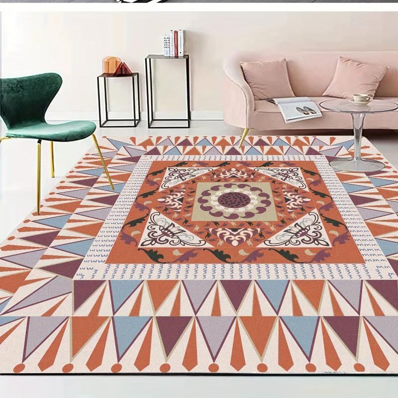 Vintage Area Rug Faux Cashmere Persian Rug Anti Slip TPR Backing