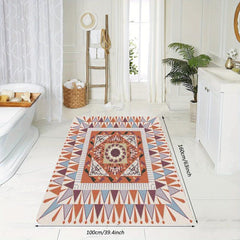 Vintage Area Rug Faux Cashmere Persian Rug Anti Slip TPR Backing