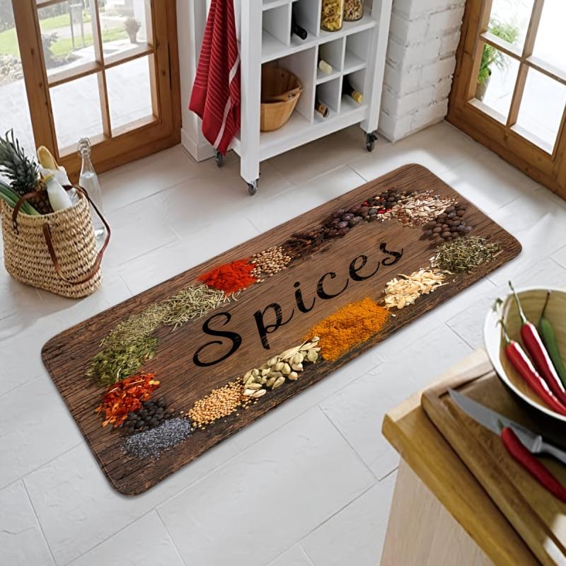 Anti Fatigue Floor Mat Laundry Room Runner Rugs Cooking Herbs Spices Kitchen Rug