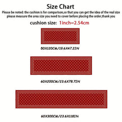 Long Red Plaid Strip Rug Soft Flannel Kitchen Floor Mat Non slip proof Floor Mat