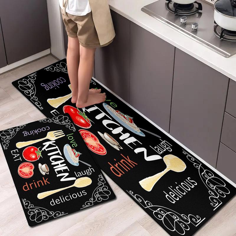 Print Kitchen Mat Bedroom Entrance Door Mat Living Room Rugs Bathroom Mat