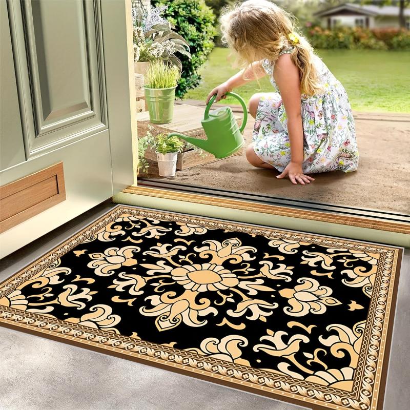 Vintage Boho Rubber Anti Slip Door Mat Absorbent Bath Mat