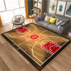 Basketball Court Pattern Carpet Door Floor Mat Non-slip Living Room Decor Rug