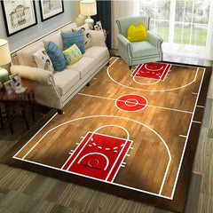 Basketball Court Pattern Carpet Door Floor Mat Non-slip Living Room Decor Rug