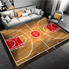 Basketball Court Pattern Carpet Door Floor Mat Non-slip Living Room Decor Rug