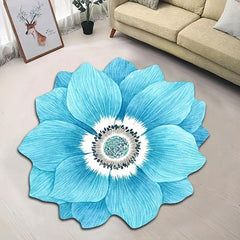 Flower Shaped Rug Round Carpet Non Slip Cozy Bath Mat