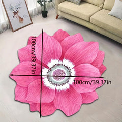 Flower Shaped Rug Round Carpet Non Slip Cozy Bath Mat
