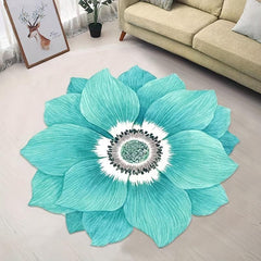 Flower Shaped Rug Round Carpet Non Slip Cozy Bath Mat