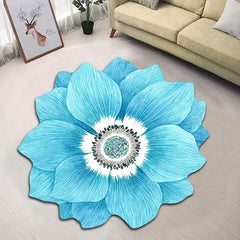 Flower Shaped Rug Round Carpet Non Slip Cozy Bath Mat