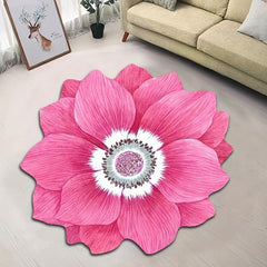 Flower Shaped Rug Round Carpet Non Slip Cozy Bath Mat