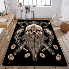 Retro Viking Anti Slip Indoor Area Carpet Large Living Room Bedroom Game Room