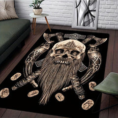 Retro Viking Anti Slip Indoor Area Carpet Large Living Room Bedroom Game Room