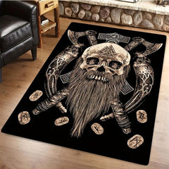 Retro Viking Anti Slip Indoor Area Carpet Large Living Room Bedroom Game Room