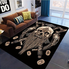 Retro Viking Anti Slip Indoor Area Carpet Large Living Room Bedroom Game Room