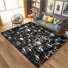 Skull Pattern Halloween Carpet Door Floor Mat Non slip Floor Mat