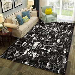 Skull Pattern Halloween Carpet Door Floor Mat Non slip Floor Mat