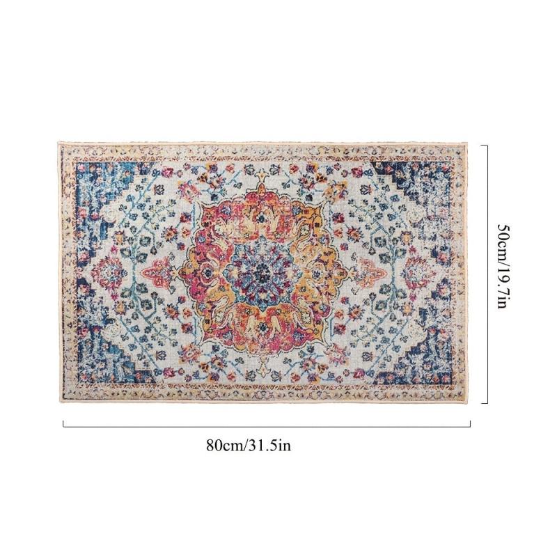 Boho Floral Area Rug Non Slip Entryway Rug for Bedroom Bathroom Kitchen