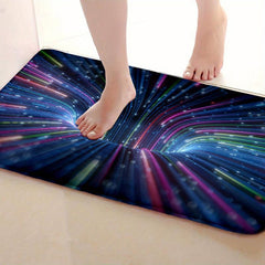 Colorful Neon Rays 3D Abstract Area Rug Non Slip Floor Mat