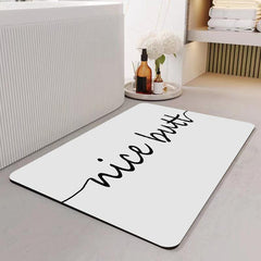 Letters Pattern Floor Mat Diatom Mud Material Bath Rug Absorbent Non-slip
