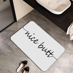 Letters Pattern Floor Mat Diatom Mud Material Bath Rug Absorbent Non-slip