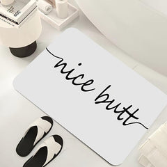 Letters Pattern Floor Mat Diatom Mud Material Bath Rug Absorbent Non-slip