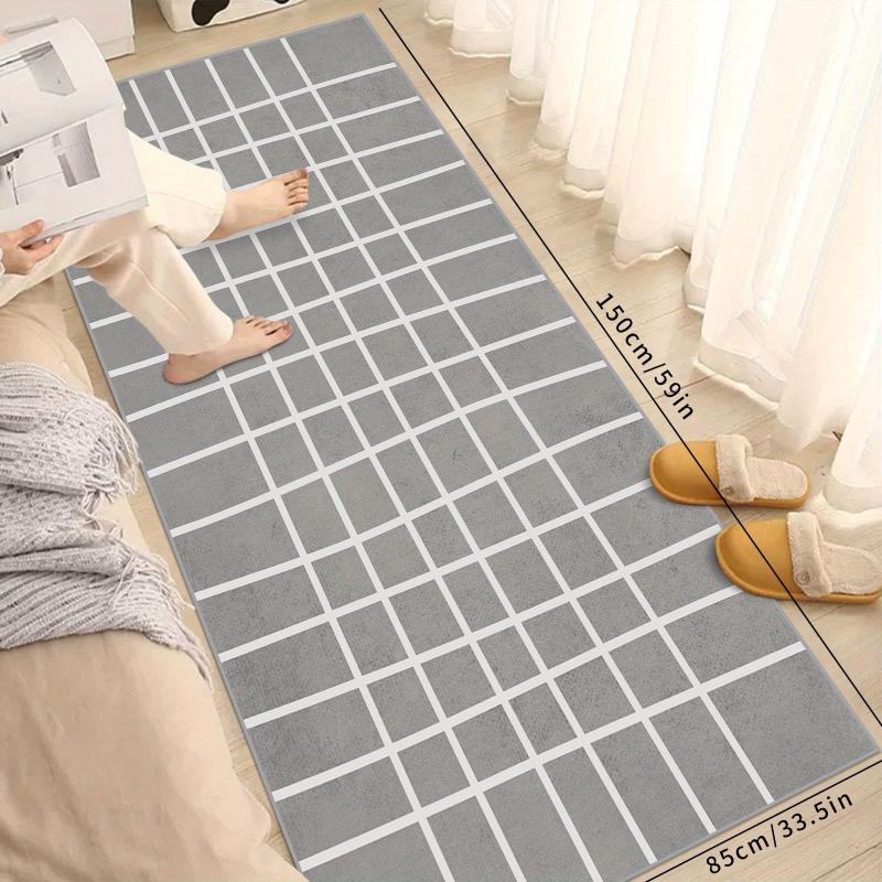 Soft Non-Slip Nordic Bedroom Carpet Machine Washable Runner Rug