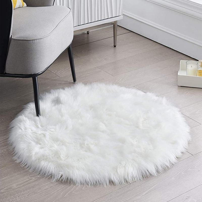 Soft Round Fluffy Rug for Daily Household Use