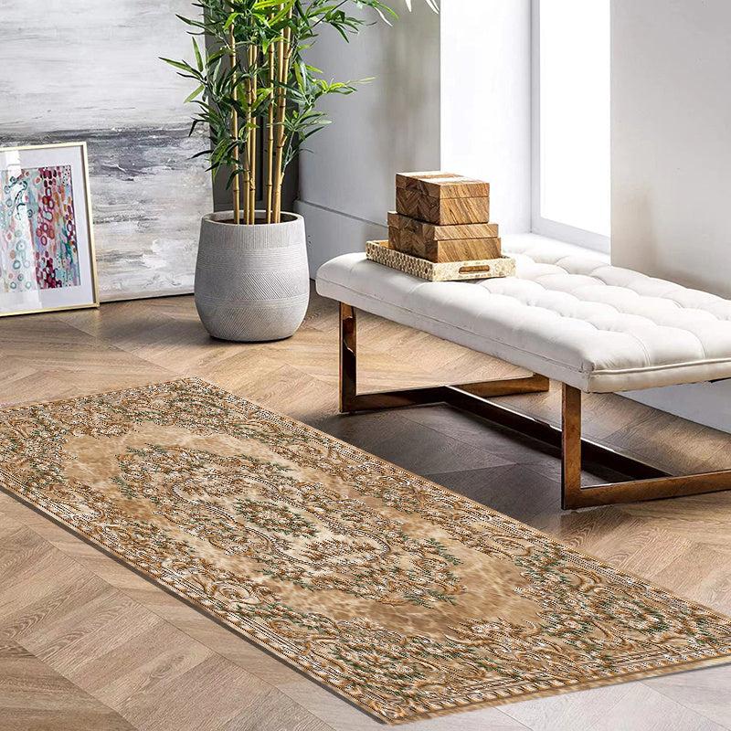 Golden Printed Area Rug Floor Mat Indoor Floor Rug Living Room Bedroom Home Deco